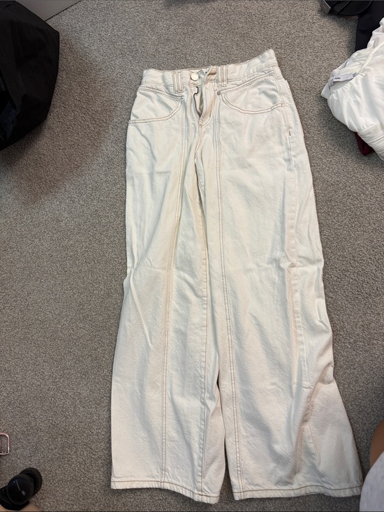 Garage Denim - Garage Cream Wide-Leg Flare Jeans